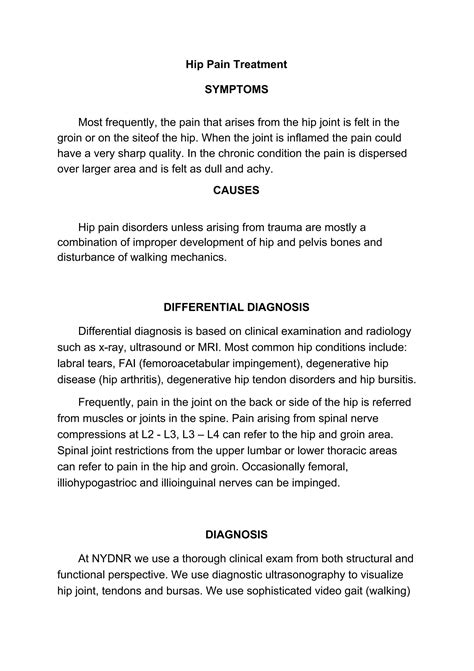 Hip pain treatment | PDF
