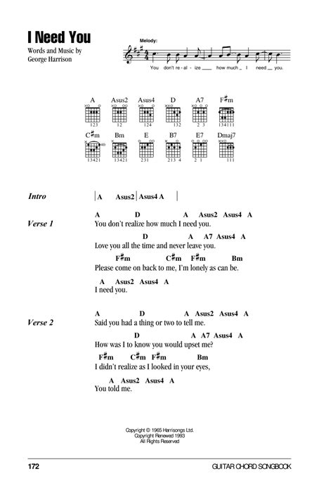 I Need You by The Beatles - Guitar Chords/Lyrics - Guitar Instructor