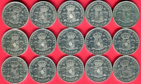 X Pesetas Silber Spanien X Pesetas