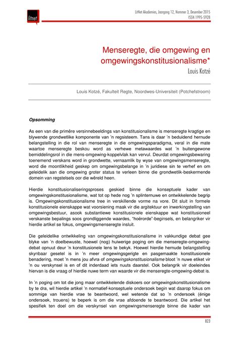 (PDF) Menseregte, die omgewing en omgewingskonstitusionalisme