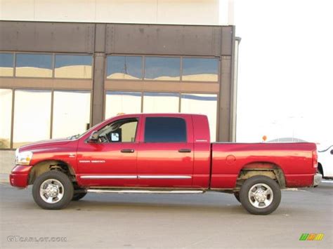 2006 Inferno Red Crystal Pearl Dodge Ram 3500 Laramie Mega Cab 4x4