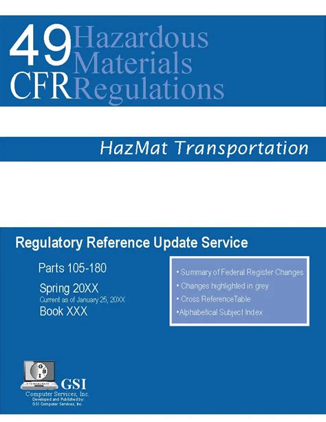 Gsi Computer Services Cfr Hazardous Materials Regulatory Reference