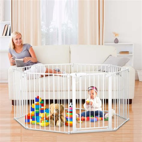 Kingso 198 Inch Baby Gate Extra Wide Baby Gate Play Yard Foldable Baby