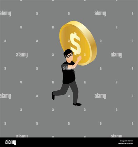 Thief with gold coin Stock Vector Image & Art - Alamy