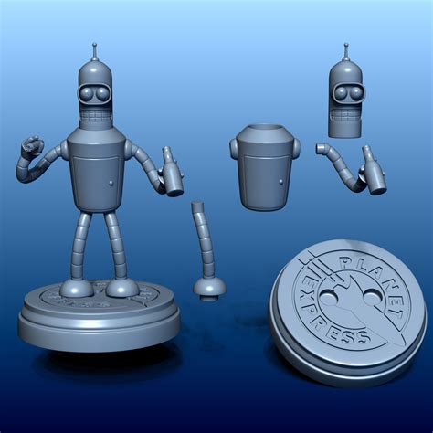 Artstation Bender From Futurama For 3d Printing Resources