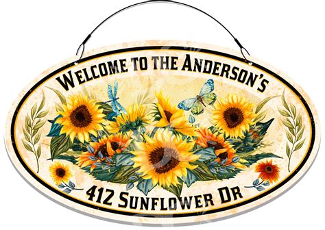 Sunflower Garden Themed Welcome Signs Decorative Signs Redeye Laserworks