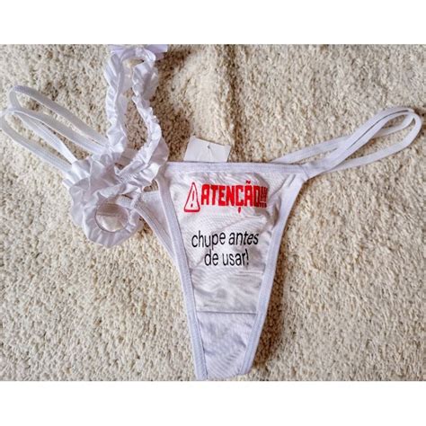Kit Calcinha Fio Dental Persex Frase Sex Shop Shopee Brasil