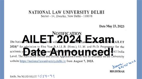 Admission Open NATIONAL LAW UNIVERSITY DELHI AILET 2024 46 OFF