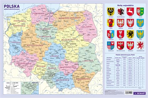 PODKŁADKA NA BIURKO MAPA POLSKI Podział 37x55 cm 14721882947 Allegro pl