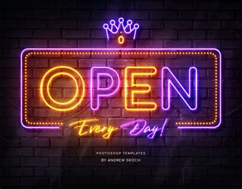 موکاپ تابلو دیوار نئون Neon Wall Sign