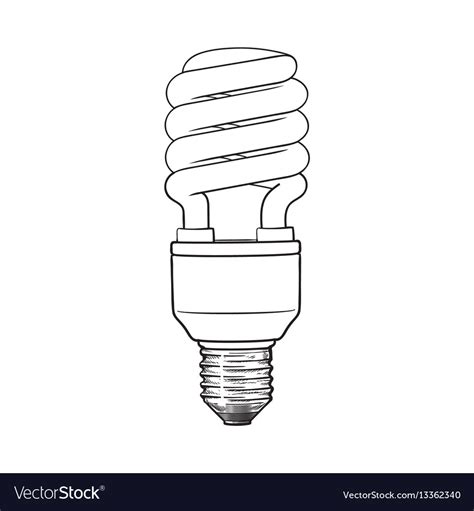 Fluorescent energy saving spiral light bulb Vector Image