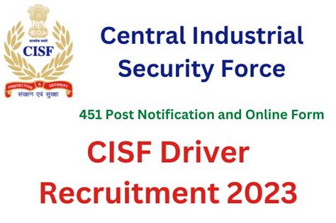 Cisf Driver Recruitment 2023 22 02 2023