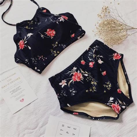 Retro Floral Bikini Set Swimsuit On Storenvy