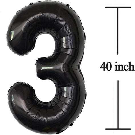 Black Number 30 Balloon - Giant 30 Foil Polyester Film Balloon For 30th ...