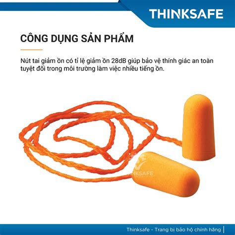 Nút Tai 3m 1110 Có Dây Bảo Vệ Thính Giác Trong Môi Trường Tiếng ồn Lớn