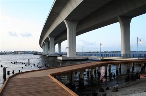 Curved Architecture Bridge stock photo. Image of piers - 2152652