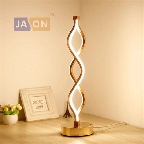 Led Nordic Iron Acryl Spiral Aluminum Minimalism White Gold Led Lamp