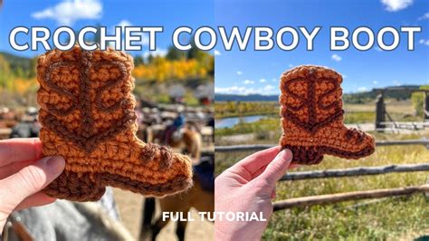 Crochet Cowboy Boot Applique Tutorial Youtube