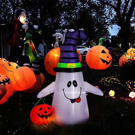 The Holiday Aisle Halloween Inflatable Led Ghost With Pumpkin Lantern