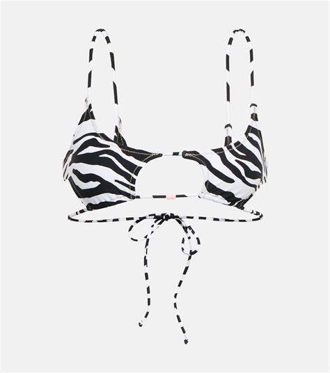 Theresa Zebra Print Bikini Top In Multicoloured Reina Olga Mytheresa