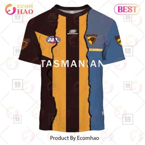 Afl Hawthorn Hawks Custom Name Number 2023 Mix Guernsey T Shirt