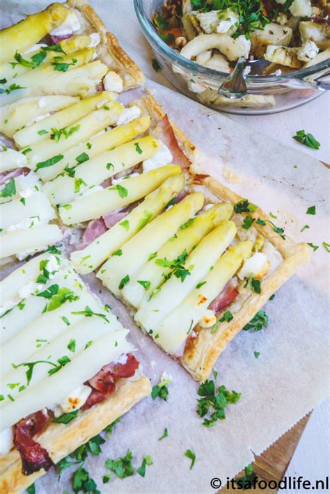 Plaattaart Met Witte Asperges Ham En Geitenkaas It S A Food Life