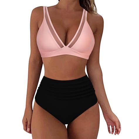 Szxzygs Bikini Top Women High Waisted Bikini Sexy Push Up Two Piece