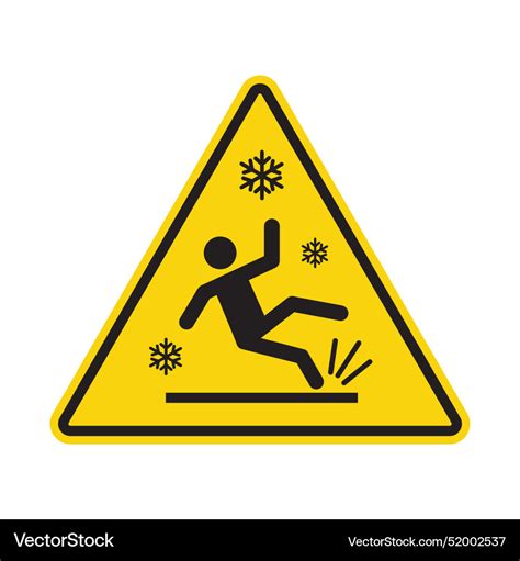 Slippery Ice Warning Sign Promote Safety In Icy Vector Image