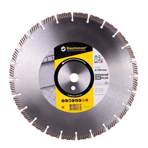 Диск алмазный по бетону Baumesser Uni PLUS 350x25x4x24 (910420129024 ...