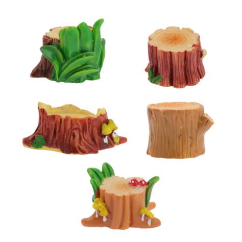 Pcs Tree Stump Ornaments Bonsai Decor Diy Miniature Tiny Fake