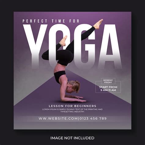 Premium PSD Yoga Fitness Training Meditation Square Flyer Social