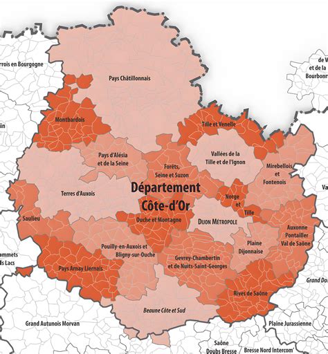 Carte des intercommunalités de la Côte d Or