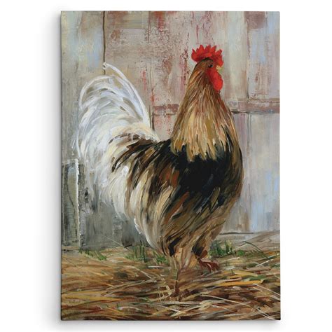 Wexford Home Farmhouse Rooster Canvas Wall Art Farmhouse Paintings