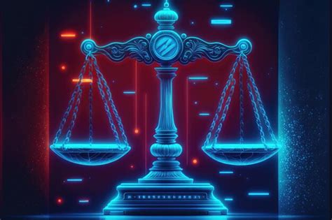 Premium Photo Scales Justice Judiciary Glow In The Dark Background