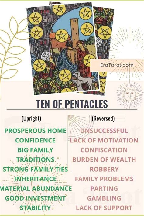 Ten Of Pentacles Tarot Card Meaning Reversed Yes And No Love Life In