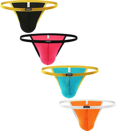 Ikingsky Men S High Leg Opening Modal Bikini Underwear Sexy Low Rise Brazilian Cut Bulge