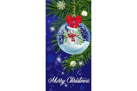 Merry Christmas Backdrop with Snowman in Graphic by pch.vector ...