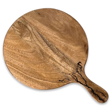 Round Wooden Serving Pan Pizza Platter For Home Cafe Kitchen Restaurant