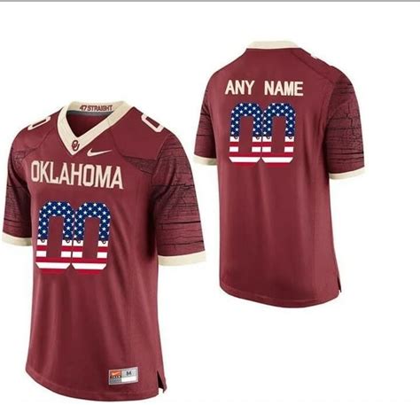 New Oklahoma Sooners Custom Jersey Crimson Limited