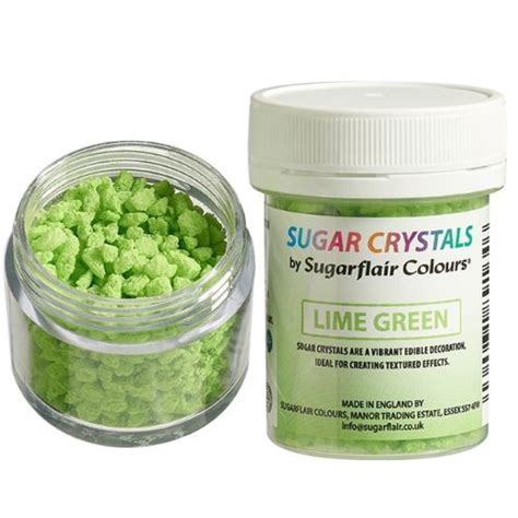 Sugarflair Sugar Crystals Lime Green Stuff 4 Cakes