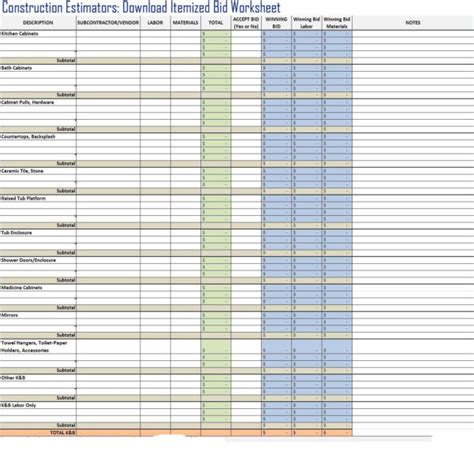 Auction Spreadsheet Template With Free Printable Silent Auction Bid Sheet Template Contractor