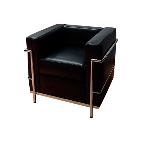 Poltrona Iconica Lc2 Di Le Corbusier In Pelle Nero Alivar Deesup