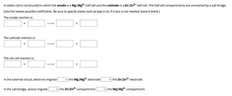 Solved A Voltaic Cell Is Constructed In Which The Anode