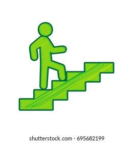 Man On Stairs Going Vector Lemon Stock Vector Royalty Free