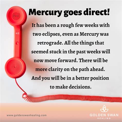 Mercury Goes Direct Golden Swan Healing