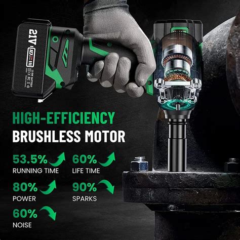 Seesii Wh Brushless Impact Wrench High Torque Cordless Off