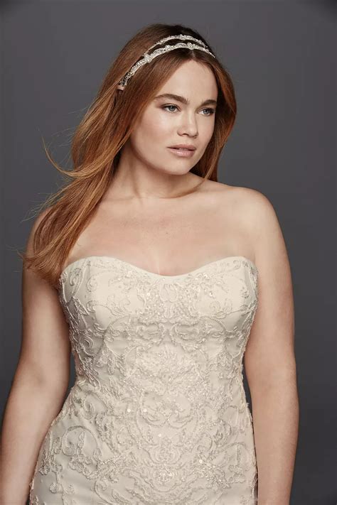 As Is Strapless Tulle Plus Size Wedding Dress Davids Bridal