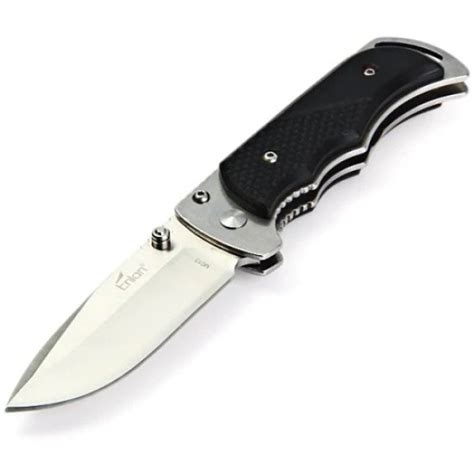 Enlan M015 EDC Folding Knife [G10 Handle, Liner Lock, Drop Point,Fine ...