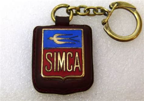 Porte Cl S Key Ring Simca Logo Aronde M Tal Maill Sur Cuir