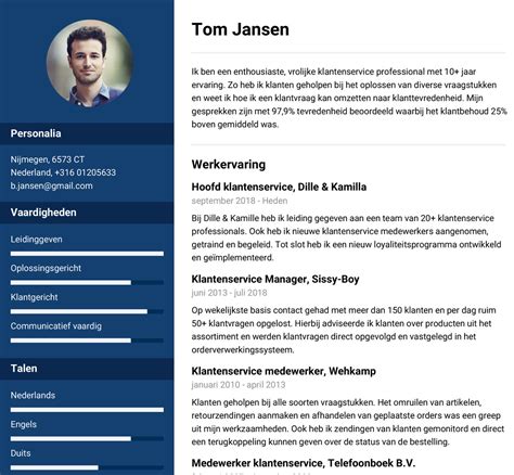 Klantenservice Medewerker CV Voorbeeld Uitleg Tips